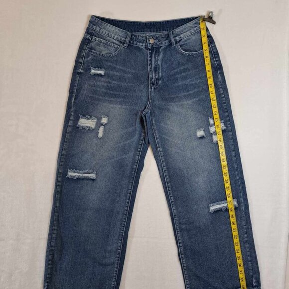 Jeans Women’s Just Fashion‎ Now Relaxed Fit Denim Jeans Distressed Size L - Picture 9 of 11